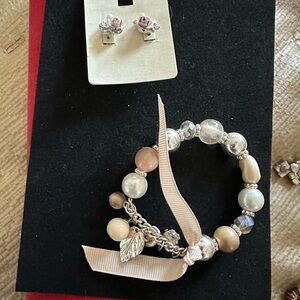 Elegant Beaded Bracelet and Earring Set